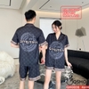 Bộ đồ ngủ pijama cặp đôi lụa luxury cao cấp quần ngắn tay ngắn sang trọng QM0028