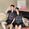Bộ đồ ngủ pijama cặp đôi lụa luxury cao cấp quần ngắn tay ngắn sang trọng QM0028