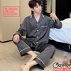 Bộ đồ ngủ Pijama nam lụa luxury mềm mịn sang trọng tay dài quần dài QM0029