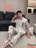 Bộ đồ ngủ Pijama nam lụa luxury mềm mịn sang trọng tay ngắn quần dài QM0031