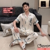 Bộ đồ ngủ Pijama nam lụa luxury mềm mịn sang trọng tay ngắn quần dài QM0031