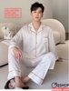 Bộ đồ ngủ Pijama nam lụa luxury mềm mịn sang trọng tay dài quần dài QM0039
