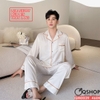 Bộ đồ ngủ Pijama nam lụa luxury mềm mịn sang trọng tay dài quần dài QM0039