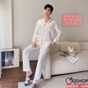 Bộ đồ ngủ Pijama nam lụa luxury mềm mịn sang trọng tay dài quần dài QM0039