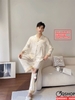 Bộ đồ ngủ Pijama nam lụa luxury mềm mịn sang trọng tay dài quần dài QM0040