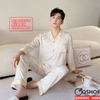 Bộ đồ ngủ Pijama nam lụa luxury mềm mịn sang trọng tay dài quần dài QM0040