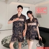 Bộ đồ ngủ pijama cặp đôi lụa luxury cao cấp quần ngắn tay ngắn sang trọng QM0044