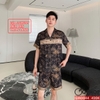 Bộ đồ ngủ pijama cặp đôi lụa luxury cao cấp quần ngắn tay ngắn sang trọng QM0044