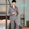 QM0053 - Bộ đồ ngủ pijama nam lụa satin tay dài