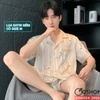 Bộ đồ ngủ pijama nam lụa satin quần ngắn mặc nhà mặc ngủ thoải mái QM0054