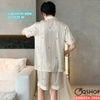 Bộ đồ ngủ pijama nam lụa satin quần ngắn mặc nhà mặc ngủ thoải mái QM0054