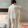 QM0055 - Bộ đồ ngủ pijama nam lụa satin tay dài