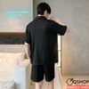 Bộ đồ ngủ pijama nam lụa satin quần ngắn mặc nhà mặc ngủ thoải mái QM0057