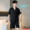 Bộ đồ ngủ pijama nam lụa satin quần ngắn mặc nhà mặc ngủ thoải mái QM0057