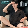 Bộ đồ ngủ pijama nam lụa satin quần ngắn mặc nhà mặc ngủ thoải mái QM0057