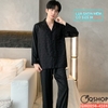 QM0058 - Bộ đồ ngủ pijama nam lụa satin tay dài