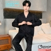 QM0058 - Bộ đồ ngủ pijama nam lụa satin tay dài