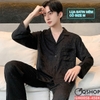 QM0058 - Bộ đồ ngủ pijama nam lụa satin tay dài