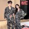 QM0060 - Bộ đồ ngủ Pijama cặp đôi lụa mềm mịn tay dài