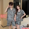Bộ đồ ngủ pijama cặp đôi lụa luxury cao cấp quần ngắn tay ngắn sang trọng QM0061