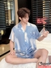 Bộ đồ ngủ Pijama cặp đôi lụa luxury mềm mịn sang trọng tay ngắn quần ngắn QM0062