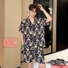 Bộ đồ ngủ Pijama nam lụa luxury mềm mịn sang trọng tay ngắn quần ngắn có túi quần QM0063