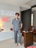 QM0066 - Bộ đồ ngủ Pijama nam lụa tay ngắn quần dài