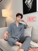 QM0066 - Bộ đồ ngủ Pijama nam lụa tay ngắn quần dài