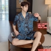 Bộ đồ ngủ Pijama nam lụa luxury mềm mịn sang trọng tay ngắn quần ngắn QM0067