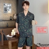 Bộ đồ ngủ Pijama nam lụa luxury mềm mịn sang trọng tay ngắn quần ngắn QM0068
