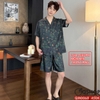 Bộ đồ ngủ Pijama nam lụa luxury mềm mịn sang trọng tay ngắn quần ngắn QM0068