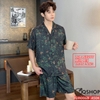 Bộ đồ ngủ Pijama nam lụa luxury mềm mịn sang trọng tay ngắn quần ngắn QM0068