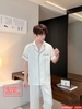 QM0069 - Bộ đồ ngủ Pijama nam lụa tay ngắn quần dài