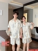 Bộ đồ ngủ pijama cặp đôi lụa luxury cao cấp quần ngắn tay ngắn sang trọng QM0070