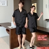 Bộ đồ ngủ pijama cặp đôi lụa luxury cao cấp quần ngắn tay ngắn sang trọng QM0072
