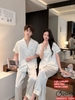 Bộ đồ ngủ pijama cặp đôi lụa luxury cao cấp tay ngắn quần dài sang trọng QM0073