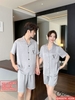 Bộ đồ ngủ pijama cặp đôi lụa luxury cao cấp quần ngắn tay ngắn sang trọng QM0074