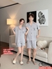 Bộ đồ ngủ pijama cặp đôi lụa luxury cao cấp quần ngắn tay ngắn sang trọng QM0074
