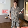 Bộ đồ ngủ Pijama nam lụa luxury mềm mịn sang trọng tay ngắn quần ngắn QM0075