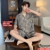 Bộ đồ ngủ Pijama nam lụa luxury mềm mịn sang trọng tay ngắn quần ngắn QM0075