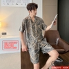 Bộ đồ ngủ Pijama nam lụa luxury mềm mịn sang trọng tay ngắn quần ngắn QM0075