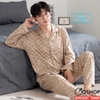 Bộ đồ ngủ pijama nam thun cotton quần dài tay dài mặc nhà mặc ngủ thoải mái QM0081