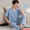 Bộ đồ ngủ Pijama nam thun cotton quần dài tay ngắn mặc nhà mặc ngủ thoải mái QM0082