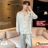 Bộ đồ ngủ Pijama nam lụa luxury mềm mịn sang trọng tay dài quần dài QM0084