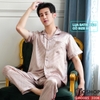 Bộ đồ ngủ pijama nam lụa satin quần dài tay ngắn mặc nhà mặc ngủ thoải mái QM0085