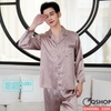Bộ đồ ngủ pijama nam lụa satin quần dài tay dài mặc nhà mặc ngủ thoải mái QM0086