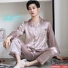 Bộ đồ ngủ pijama nam lụa satin quần dài tay dài mặc nhà mặc ngủ thoải mái QM0086