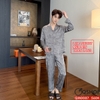 Bộ đồ ngủ Pijama nam lụa luxury mềm mịn sang trọng tay dài quần dài QM0087
