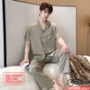 Bộ đồ ngủ Pijama nam lụa luxury mềm mịn sang trọng tay ngắn quần dài QM0088