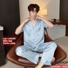Bộ đồ ngủ Pijama nam lụa luxury mềm mịn sang trọng tay ngắn quần dài QM0089